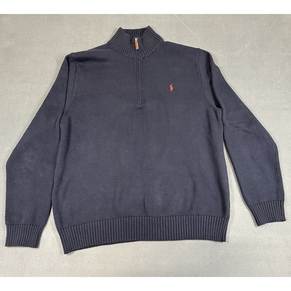 Polo Ralph Lauren Sweater Mens Size XXL Quarter Zip Pullover 100% Cotton